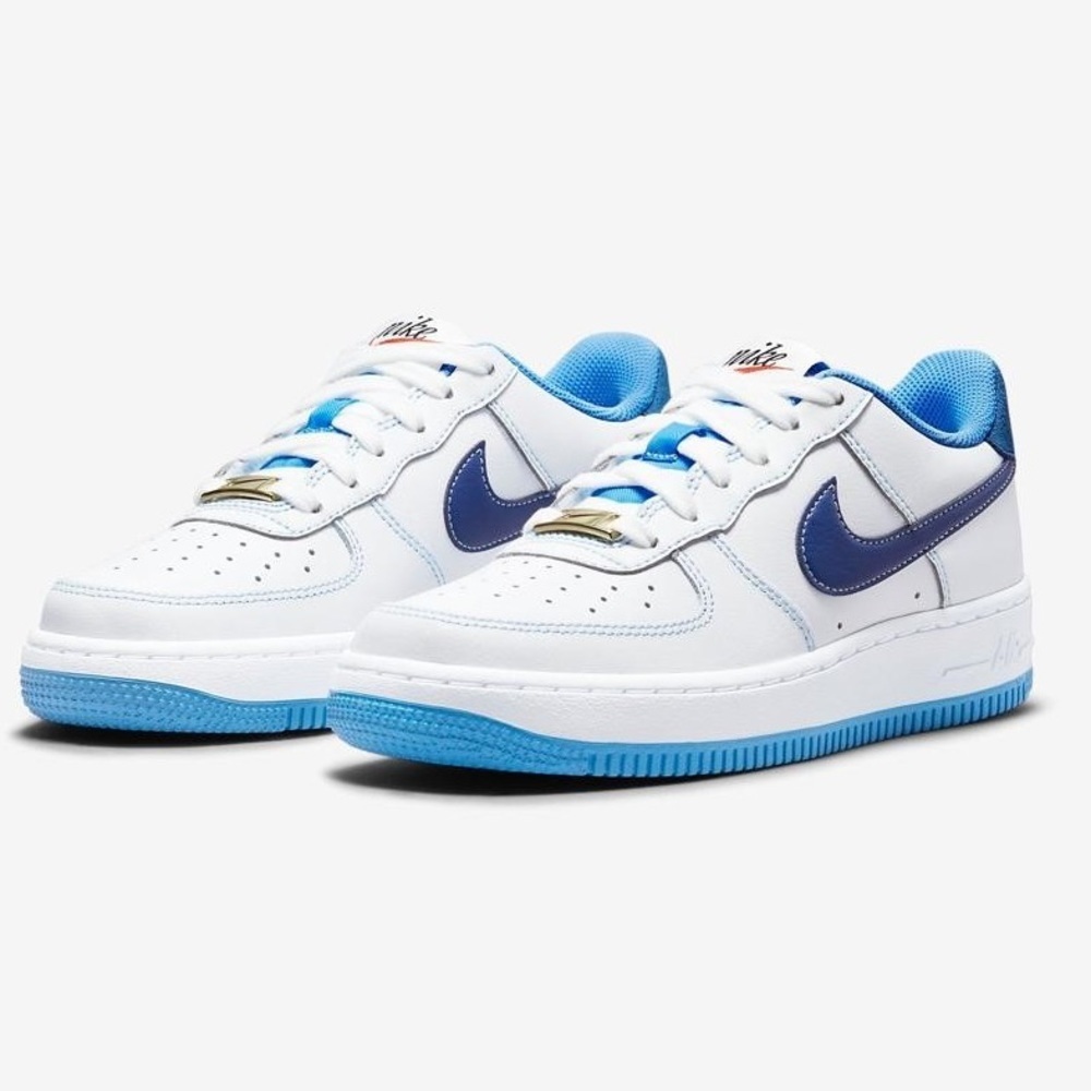 Nike Air Force 1 White University Blue 36, 4Y, W 5.5